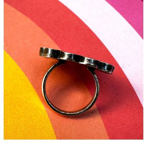 Native American Zuni Multi StoneTurquoise Sun Face  Flower Ring - Picture 5 of 7